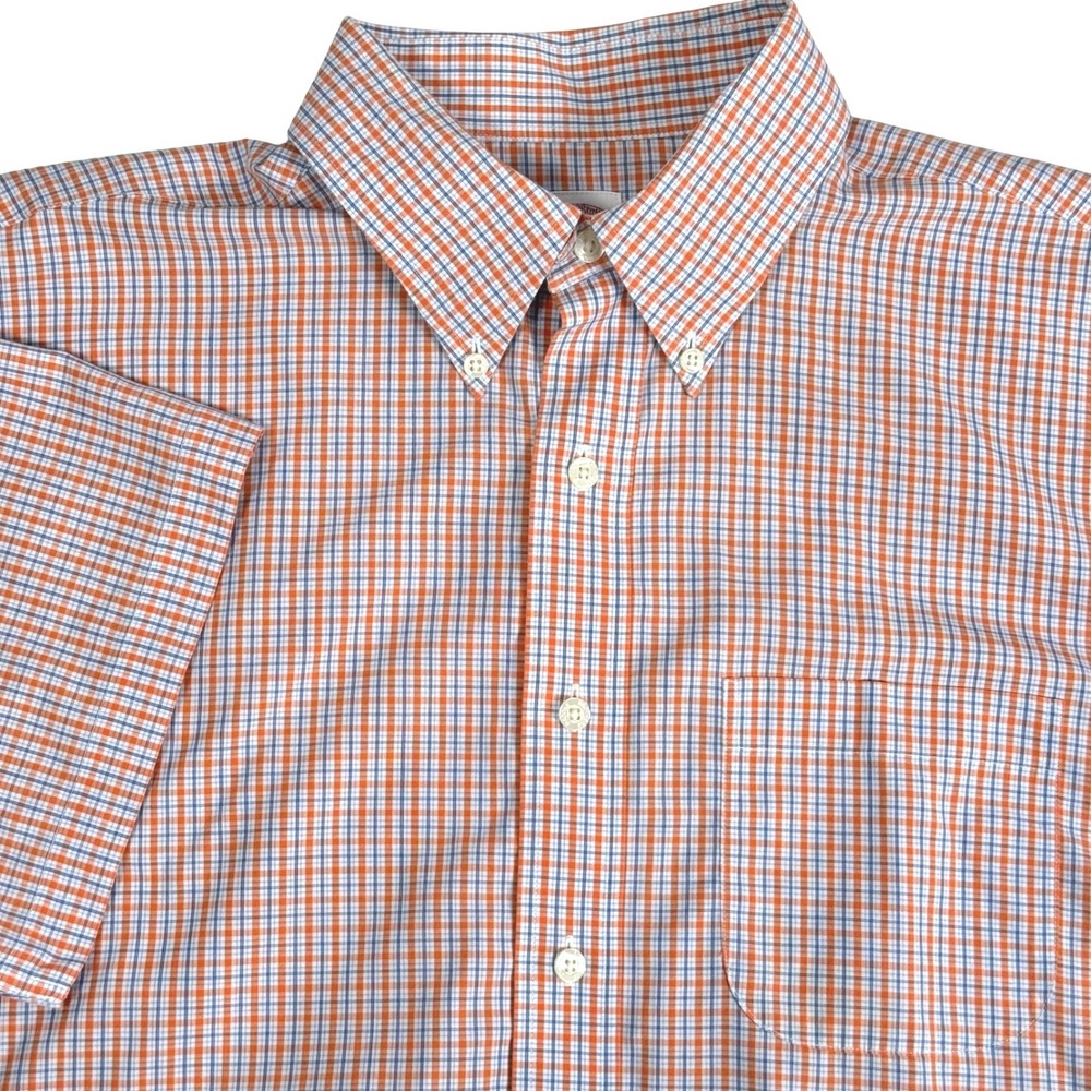 Brooks Brothers Traditional Fit Non-Iron Cotton Short Sleeve Shirt OCBD Mens L